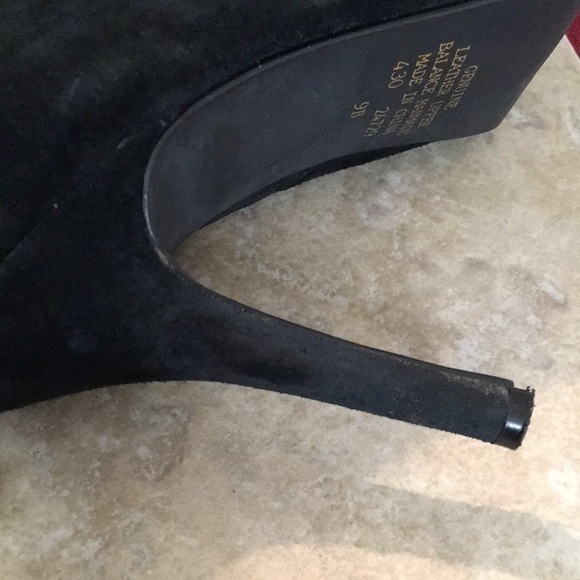 Black Genuine Suede Lace Up 3/4 Pointy Toe Boots - Picture 7 of 9